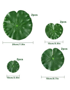 8 Hojas Flotantes Artificiales Loto Thovorrnl - Verde 2
