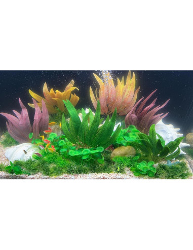 Conjunto de Plantas Acuáticas Artificiales BEGONDIS 2Pcs Naranja