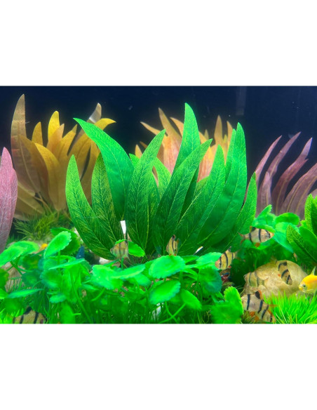 Conjunto de Plantas Acuáticas Artificiales BEGONDIS 2Pcs Naranja