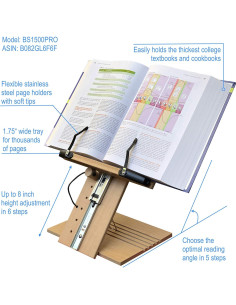 Soporte de Libro Ergonómico A+ BS1500PRO Ajustable 20cm 2