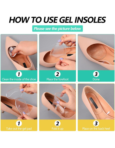 18 Pairs Relleno para Zapatos Tacón Alto Hokoad - Almohadillas Antideslizantes