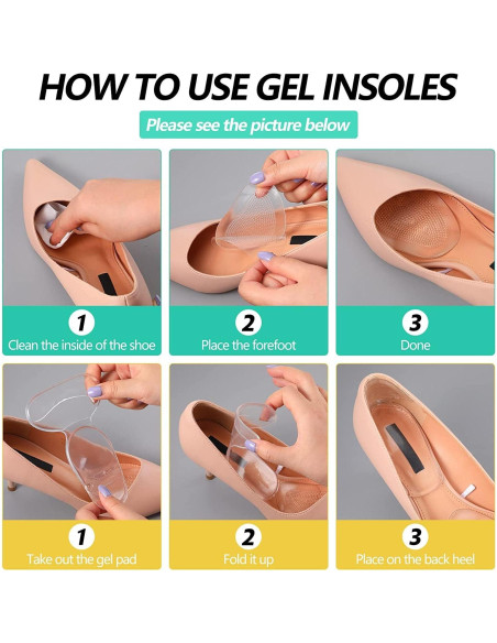 18 Pairs Relleno para Zapatos Tacón Alto Hokoad - Almohadillas Antideslizantes