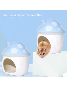 Escondite de Hongo de Cerámica Bifang para Hámsters 10x10cm 2