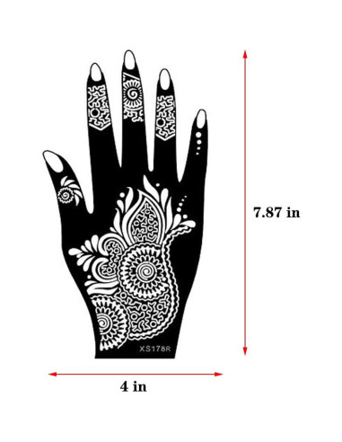 Kit de Plantillas de Tatuaje de Henna Xmasir - 20 Hojas
