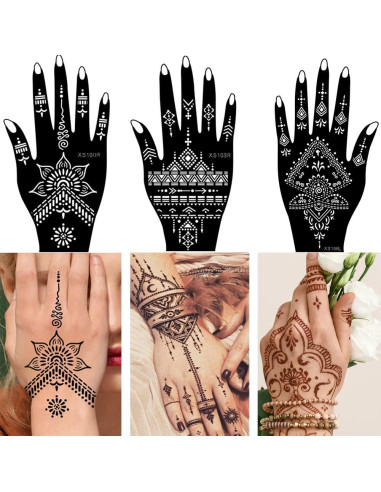 Kit de Plantillas de Tatuaje de Henna Xmasir - 20 Hojas
