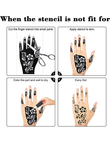 Kit de Plantillas de Tatuaje de Henna Xmasir - 20 Hojas