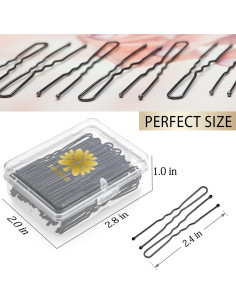 100 Pasadores de Pelo en Forma de U KANPRINCESS Negros 2