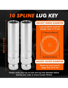 Juego de 2 Llaves de Tuerca CASOMAN 10 Estrías Acero CR-V 2