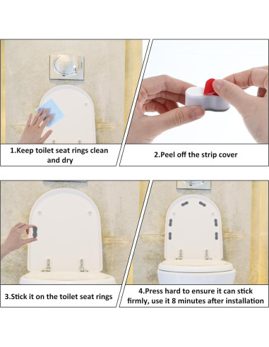 Amortiguadores de Asiento de Inodoro Ouligay 8 Pcs Universal