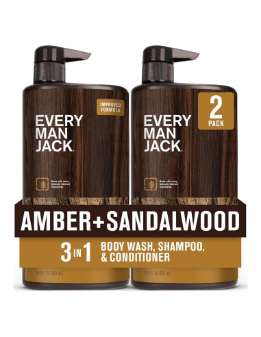 Every Man Jack Gel de Ducha 3-en-1 Ámbar y Sándalo 0.82kg
