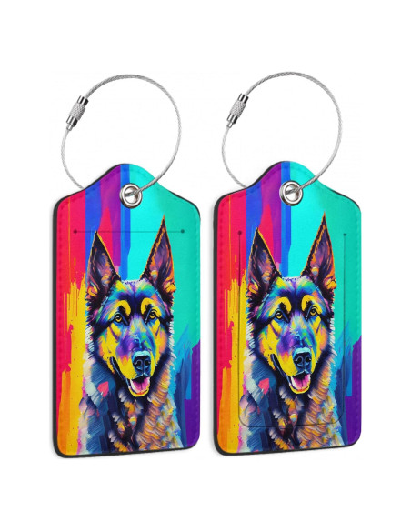 Set de 2 Etiquetas de Equipaje TXIANT - Cuero Pastor Alemán