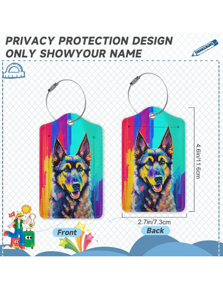 Set de 2 Etiquetas de Equipaje TXIANT - Cuero Pastor Alemán