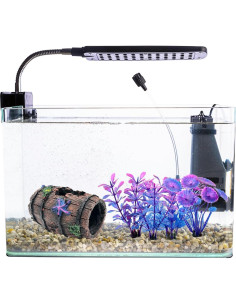 Decoración de Acuario Faeshoo Barril Roto con Plantas 12.7cm 2