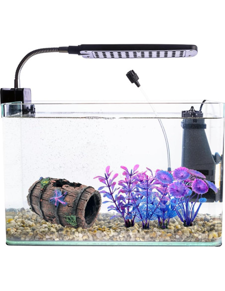 Decoración de Acuario Faeshoo Barril Roto con Plantas 12.7cm