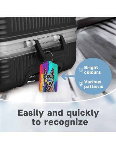 Set de 2 Etiquetas de Equipaje TXIANT - Cuero Pastor Alemán