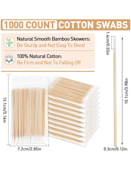 Bastones de Algodón Fenshine 1000pcs para Microblading 10cm