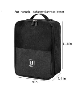Bolsa de Zapatos Impermeable AD1999 para Viaje 3 Pares Negro 2