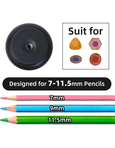 Sacapuntas Eléctrico Recargable Tenwin Negro para Lápices 7-11.5mm