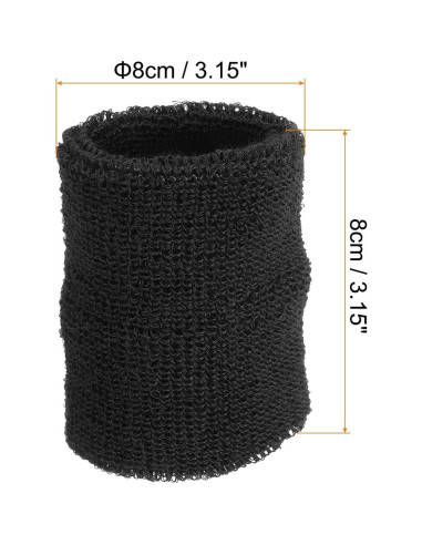 Muñequera Deportiva PATIKIL Algodón Toalla 8x8 cm Negra