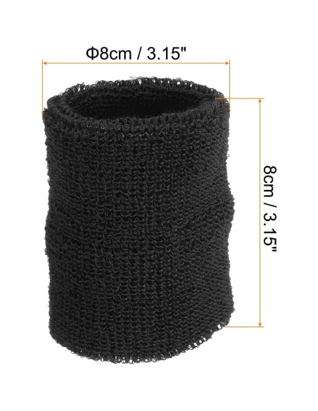 Muñequera Deportiva PATIKIL Algodón Toalla 8x8 cm Negra