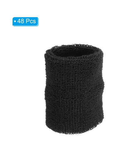 Muñequera Deportiva PATIKIL Algodón Toalla 8x8 cm Negra