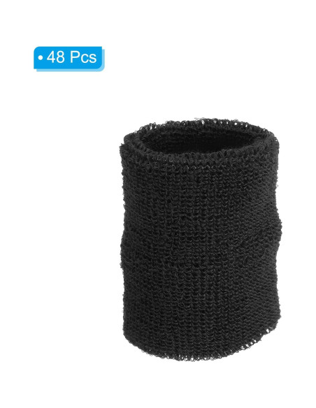 Muñequera Deportiva PATIKIL Algodón Toalla 8x8 cm Negra