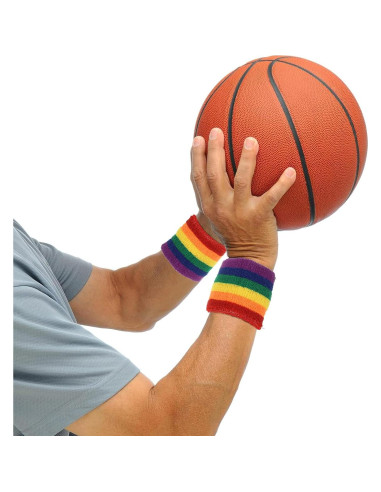 Muñequera Deportiva PATIKIL Algodón Toalla 8x8 cm Negra