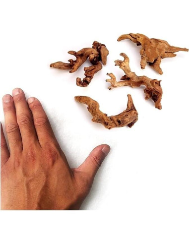 Madera Flotante Natural para Acuario y Reptiles 10-15cm - 4 Piezas