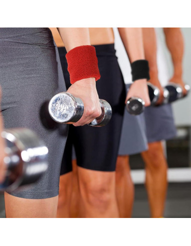 Muñequera Deportiva PATIKIL Algodón Toalla 8x8 cm Negra