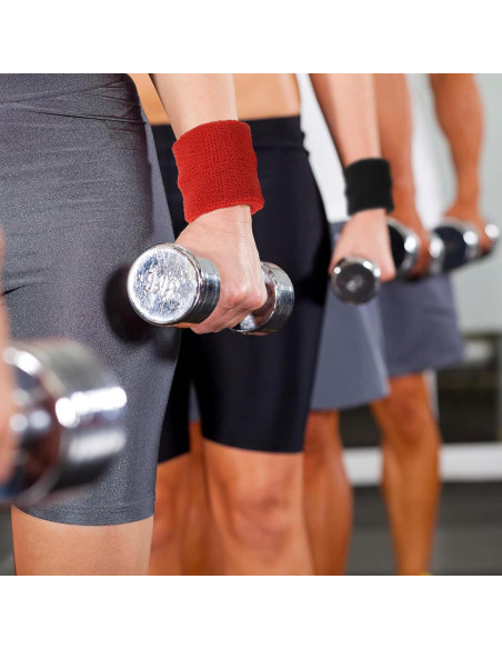 Muñequera Deportiva PATIKIL Algodón Toalla 8x8 cm Negra