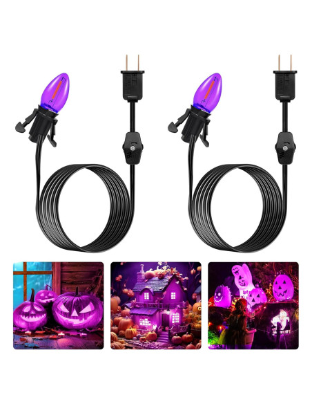 Cable de Accesorio con Bombilla LED C7 Brightown 1.83 m Morado