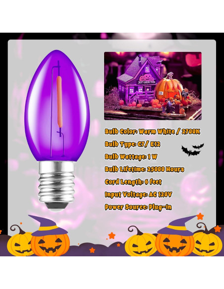 Cable de Accesorio con Bombilla LED C7 Brightown 1.83 m Morado