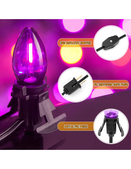 Cable de Accesorio con Bombilla LED C7 Brightown 1.83 m Morado