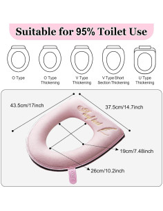 Almohadilla de Asiento de Inodoro Calentada Timecity Rosa 43x37 cm 2