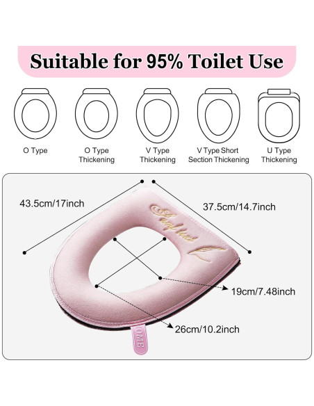 Almohadilla de Asiento de Inodoro Calentada Timecity Rosa 43x37 cm