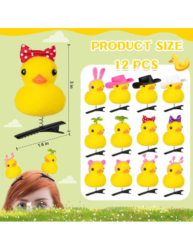 12 Clips de Pelo de Pato Amarillo JMZYJZH - Accesorios Divertidos