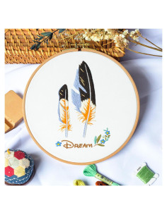 Kit de Bordado URROMA para Principiantes con Patrón Pluma