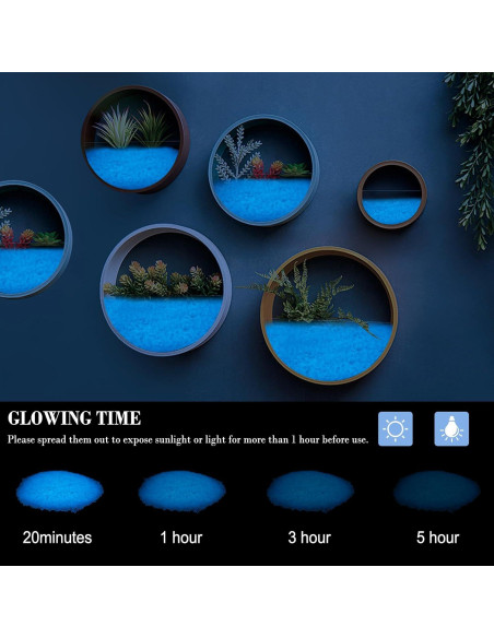 Piedras Brillantes Luminosa Azul 250g para Acuarios DIY