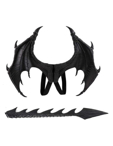 Alas de Dragón Cosplay Himine para Niños - Rojo, Negro, Azul, Verde