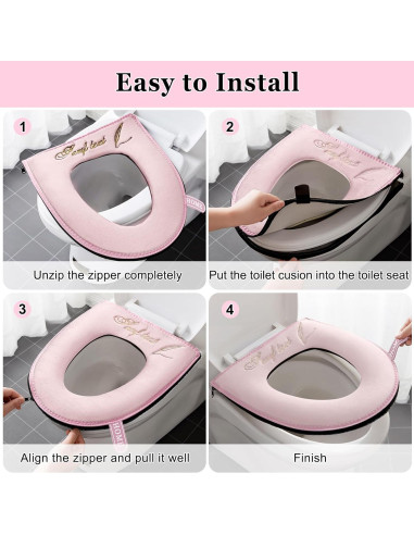 Almohadilla de Asiento de Inodoro Calentada Timecity Rosa 43x37 cm