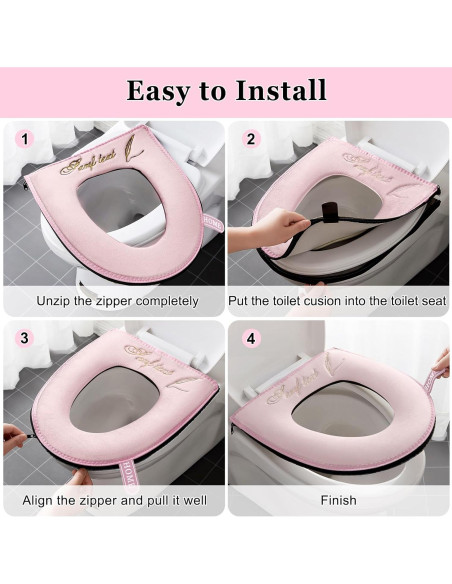 Almohadilla de Asiento de Inodoro Calentada Timecity Rosa 43x37 cm