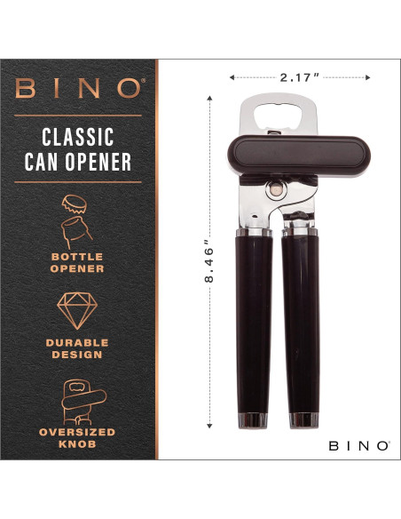 Abridor de Latas Manual BINO de Acero Inoxidable - Negro