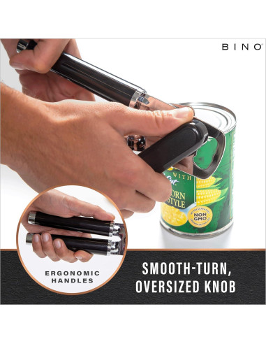Abridor de Latas Manual BINO de Acero Inoxidable - Negro