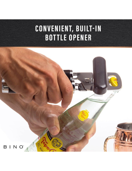 Abridor de Latas Manual BINO de Acero Inoxidable - Negro