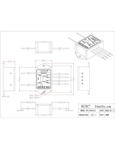Módulo de Relé DPST 1NO 1NC 8A 5V Xiken