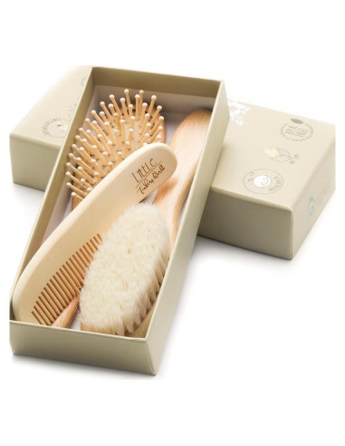Juego de Cepillo y Peine para Bebés LTW - 4 Piezas Madera