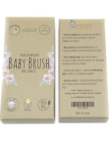 Juego de Cepillo y Peine para Bebés LTW - 4 Piezas Madera
