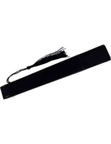 Abanico Plegable de Bambú y Seda Amajiji 21cm Negro