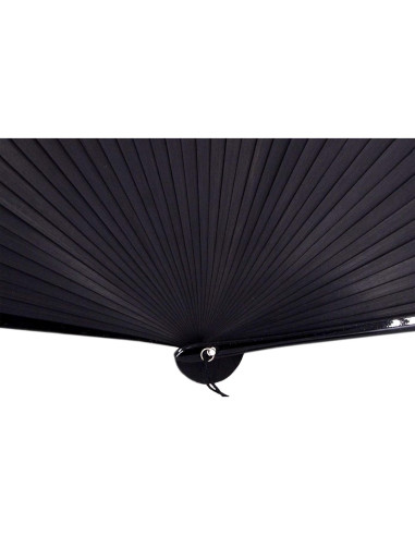 Abanico Plegable de Bambú y Seda Amajiji 21cm Negro