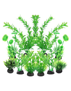 Plantas Artificiales para Acuarios AQUANEAT - 10 Piezas Verdes